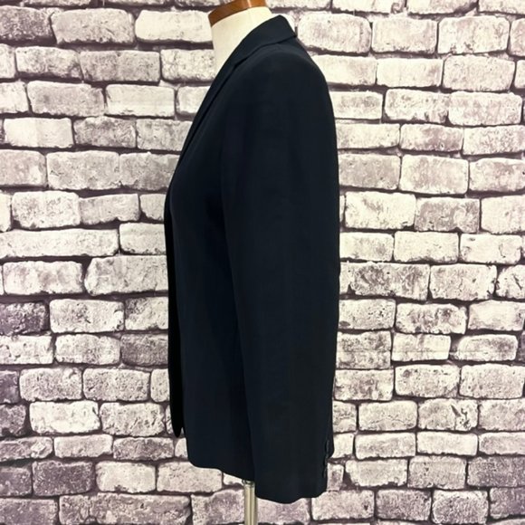 Ann Taylor Navy 3 Button Long Sleeve Fully Lined Jacket Size 4P - Picture 4 of 9